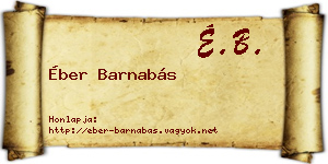 Éber Barnabás névjegykártya